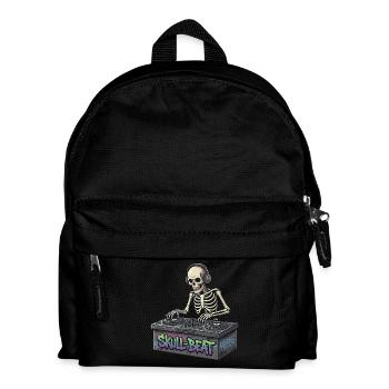 Skelettartiger DJ Skull Beat - Kinder Rucksack - Schwarz - Vorne