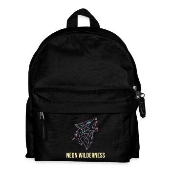 Wolf Neon Wilderness - Kinder Rucksack - Schwarz - Vorne