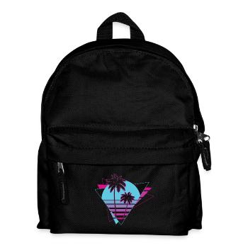 Neonpalmen Retro-Szene - Kinder Rucksack - Schwarz - Vorne