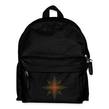 Adventsstern / Weihnachtsstern (Stern Dots / Gold) - Kinder Rucksack - Schwarz - Vorne