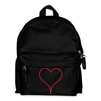 Umrissenes Herz - Kinder Rucksack - Schwarz - Vorne