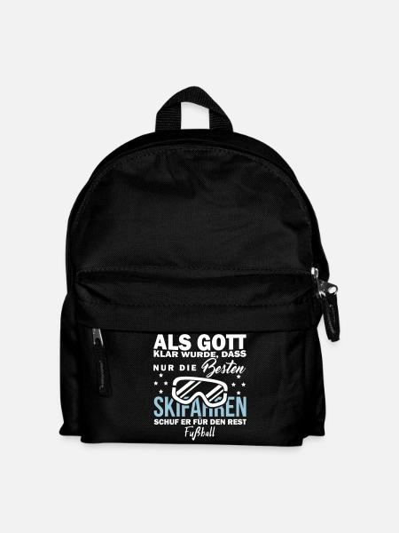 Skifahren vs. Fußball II - Kinder Rucksack - Schwarz