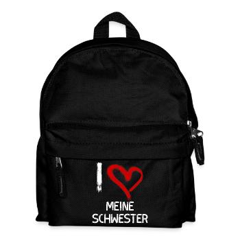 Ich liebe meine Schwester - Kinder Rucksack - Schwarz - Vorne