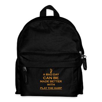 gift bad day better harp harp - Kids' Backpack - black - Front