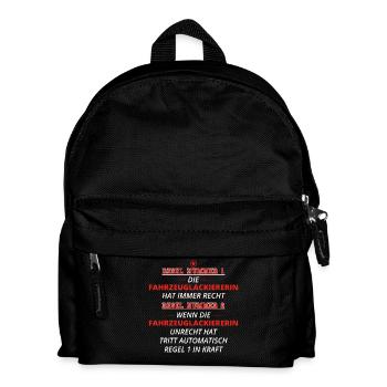 GESCHENK REGEL HAT RECHT Fahrzeuglackiererin - Kinder Rucksack - Schwarz - Vorne
