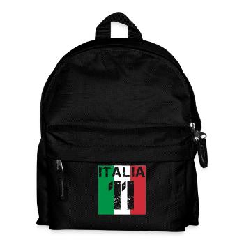 Italien Italia Fussball wm queen king meister 11 - Kinder Rucksack - Schwarz - Vorne