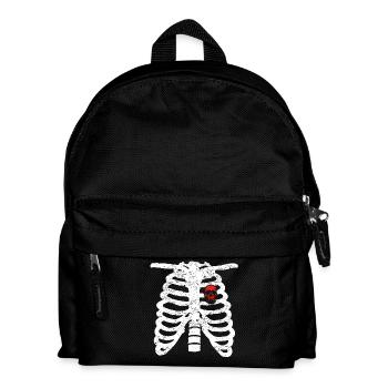 amour coeur squelettique coeur rock motard crâne du crâne - Sac à dos Enfant - noir - Devant