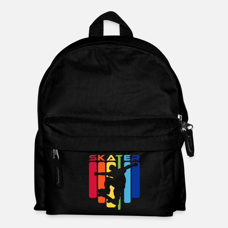 Skater Kids Rainbow Silhouette - Kinder Rucksack - Schwarz