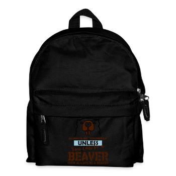 Biber Geschenk - Kinder Rucksack - Schwarz - Vorne
