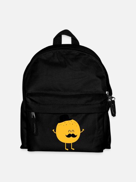 Funny Orange with Mustache - Sac à dos Enfant - noir