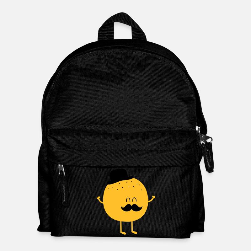 Funny Orange with Mustache - Sac à dos Enfant - noir