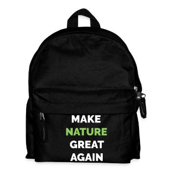 make nature great again Klimaschutz Symbol Baum - Kinder Rucksack - Schwarz - Vorne