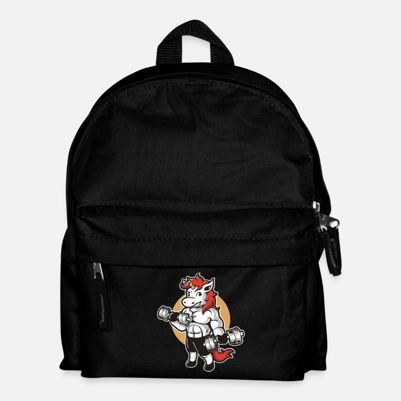 Unicorn Muscular Hanteln - Kinder Rucksack - Schwarz