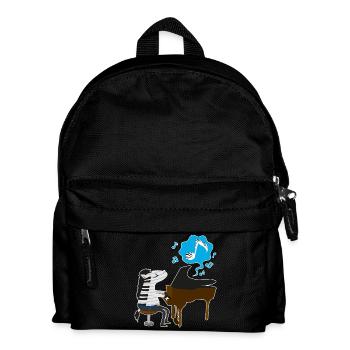 A zebra playing the piano - Kids' Backpack - black - Front