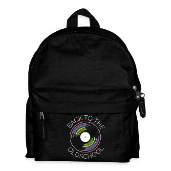 retro vinyl Platten turntables Plattenspieler icon - Kinder Rucksack - Schwarz - Vorne