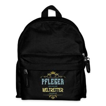 Pfleger Weltretter - Kinder Rucksack - Schwarz - Vorne