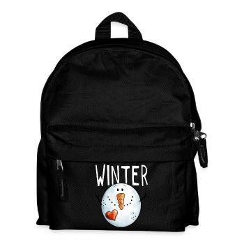 Winter Schneemann - Schneemänner - Schnee - Kälte - Kinder Rucksack - Schwarz - Vorne