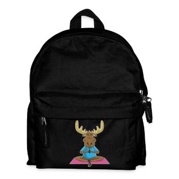 Na-Moose-Te Yoga Elch Lustiges Tier Namaste - Kinder Rucksack - Schwarz - Vorne