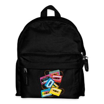 cassettes de musique des années 80 colorées avec salade de bande - Sac à dos Enfant - noir - Devant