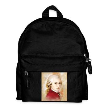 Wolfgang Amadeus Mozart im Aquarell Stil - Kinder Rucksack - Schwarz - Vorne