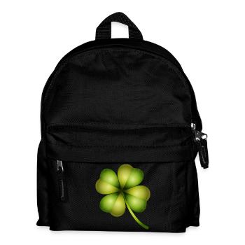 trèfle à quatre feuilles dans des tons verts brillants - Sac à dos Enfant - noir - Devant