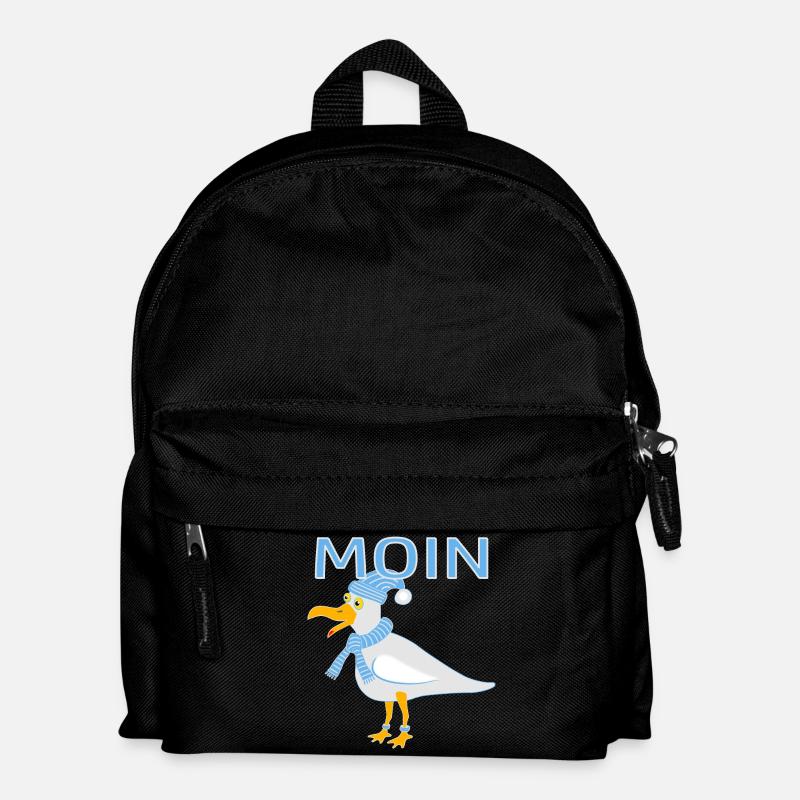 Lustige Möwe - Kinder Rucksack - Schwarz