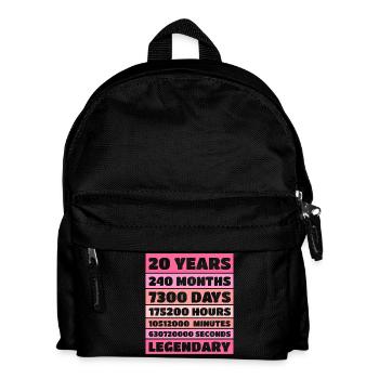 20 Years Legendary - Jubiläum, Jahrestag, Firma - Kinder Rucksack - Schwarz - Vorne