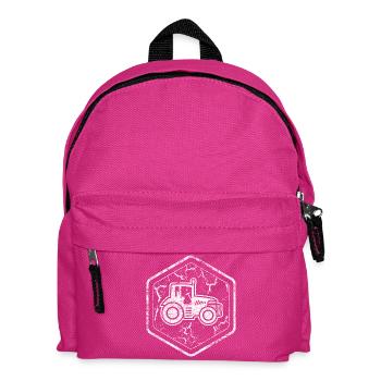 Symbol mit Trecker für Stolze Bauern und Landwirte - Kinder Rucksack - Fuchsia - Vorne