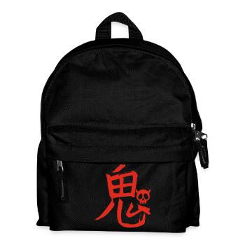 Das Wort Dämon auf Japanisch (rot) - Kinder Rucksack - Schwarz - Vorne