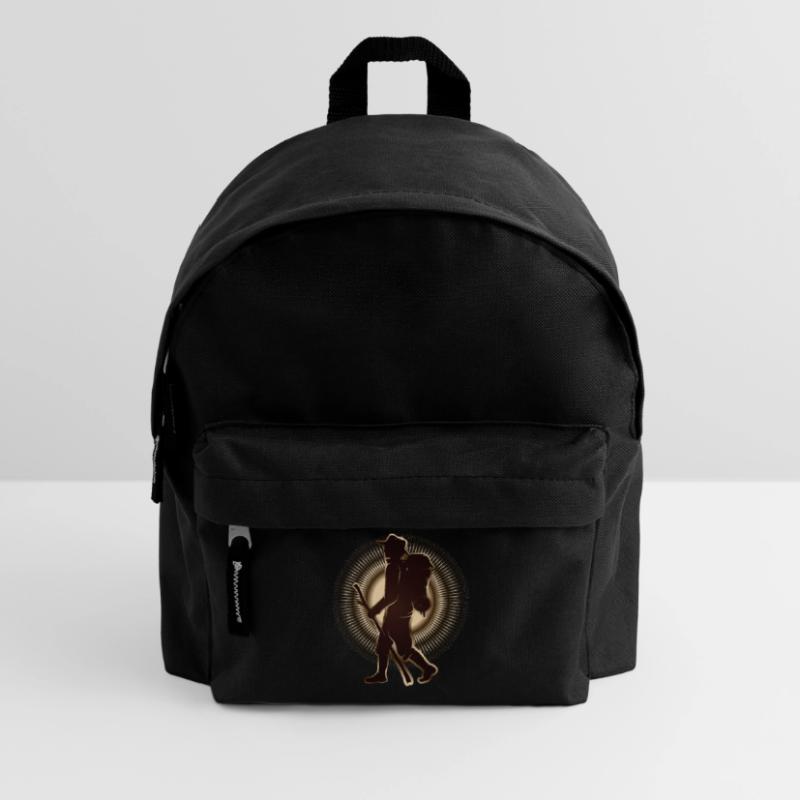 Pilger oder Wanderer mit Wanderstab & Rucksack Kinder Rucksack
