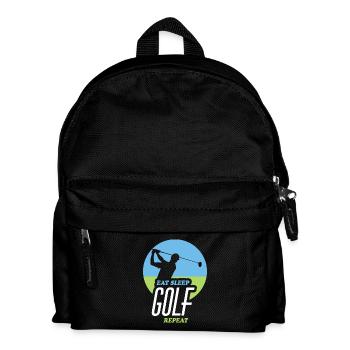 Essen, Schlafen, Golfen, Wiederholen - Kinder Rucksack - Schwarz - Vorne