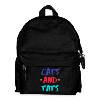 Katzen und farbige Fette - Kinder Rucksack - Schwarz - Vorne