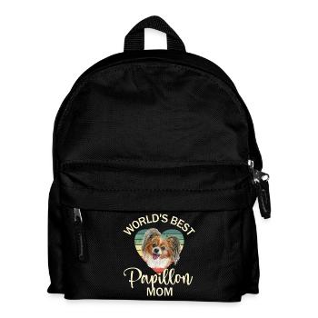Dog Papillon Dwarf Spaniel - Kids' Backpack - black - Front