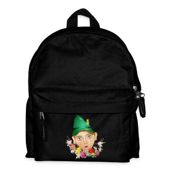 Der Seppel oder auch Seppl als Puppen Porträt - Kinder Rucksack - Schwarz - Vorne
