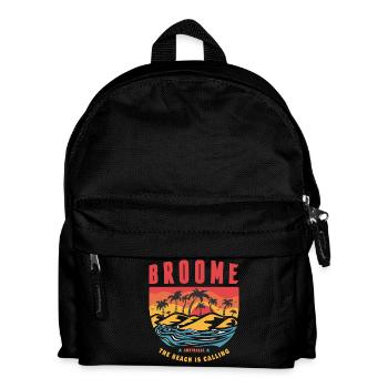 Broome Australia palm design - Kids' Backpack - black - Front
