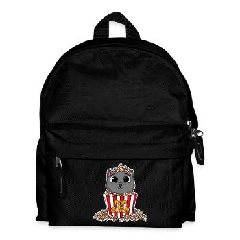 Popcorn Cinema Cat Movies Movie Night - Kids' Backpack - black - Front