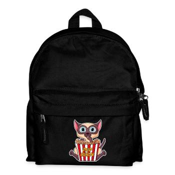Popcorn Cinema Cat Movies Movie Night - Kids' Backpack - black - Front