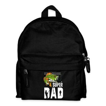 Super Dad Fishing Giant Fish - Kids' Backpack - black - Front