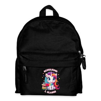 Schulkind Einhorn 1 Klasse - Kinder Rucksack - Schwarz - Vorne