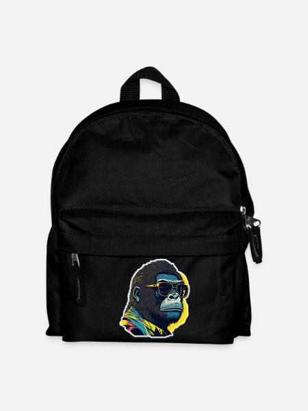 Gorilla mit Sonnebrille - Kinder Rucksack - Schwarz