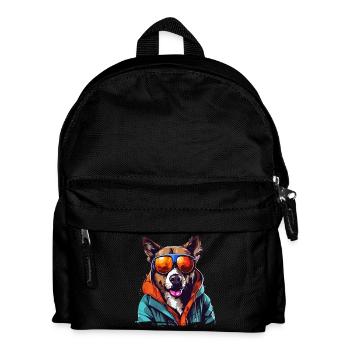 Streetstyle-Hund | Liebhaber von Vierbeinern - Kinder Rucksack - Schwarz - Vorne