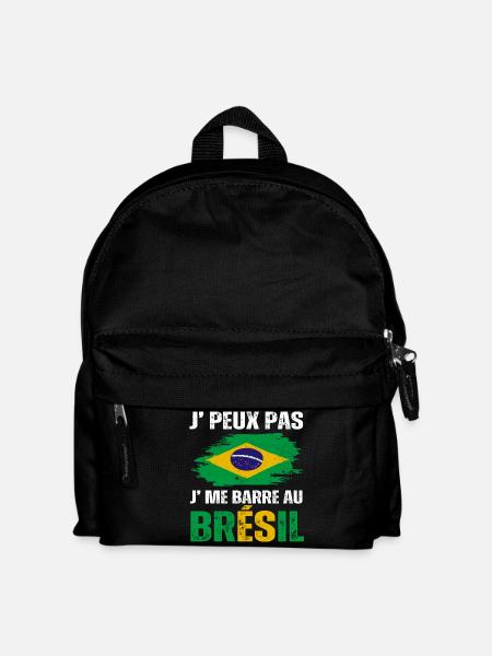 Je peux pas j' me barre au Brésil cadeau Brésilien - Sac à dos Enfant - noir