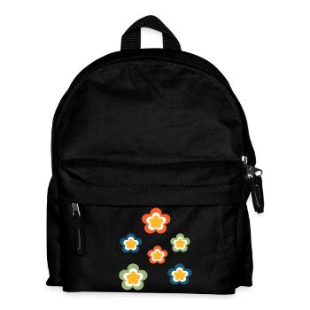 70s Flower Pattern Retro Hippie Flowers Power - Kids' Backpack - black - Front