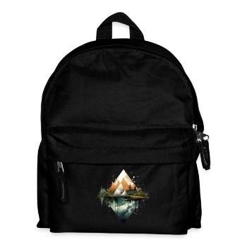 Geometric Mountains and Reflections - Kids' Backpack - black - Front