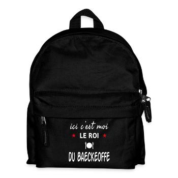 Ici c'est moi le roi du Baeckeoffe humour alsace - Sac à dos Enfant - noir - Devant