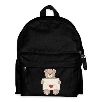 Ours en peluche avec lettre d’amour coeur amour - Sac à dos Enfant - noir - Devant