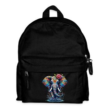 Elefant - Kinder Rucksack - Schwarz - Vorne