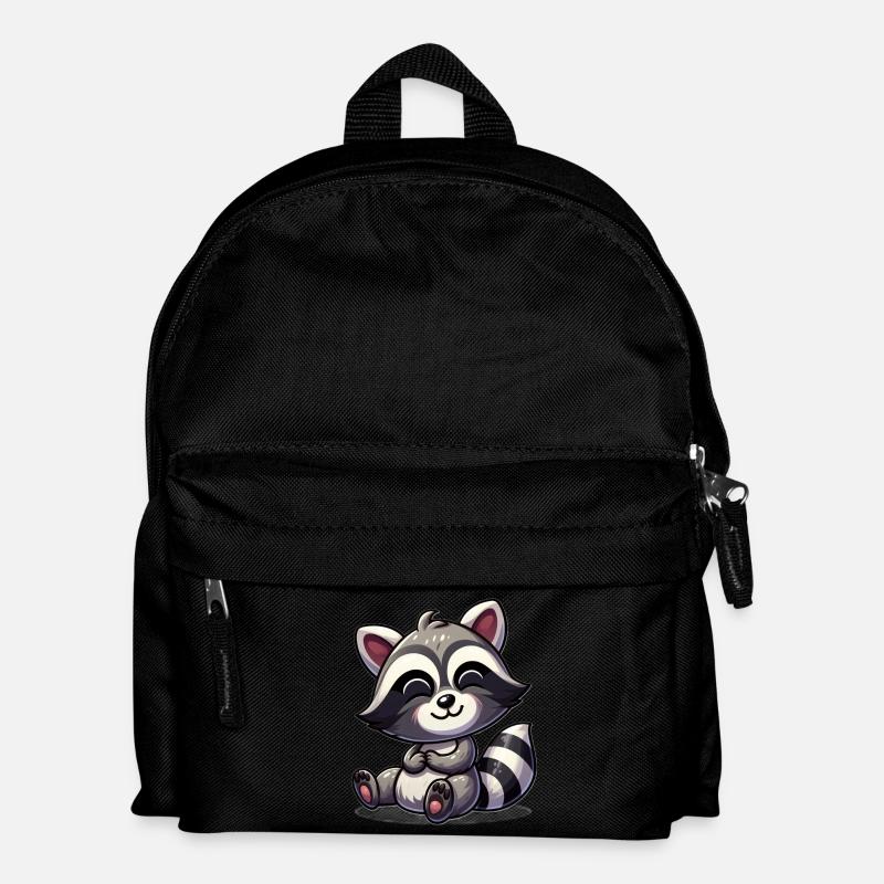Verspieltes Waschbär-Design für Kinder - Kinder Rucksack - Schwarz