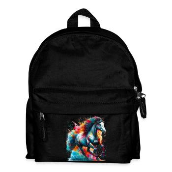 Pferd - Kinder Rucksack - Schwarz - Vorne