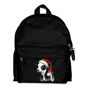 Christmas calf with Santa hat - Kids' Backpack - black - Front